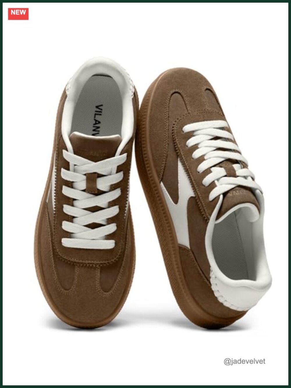 Women's Fashion Sneakers Genuine Suede Retro Gum Sole Casual Lace-Up Comfortable